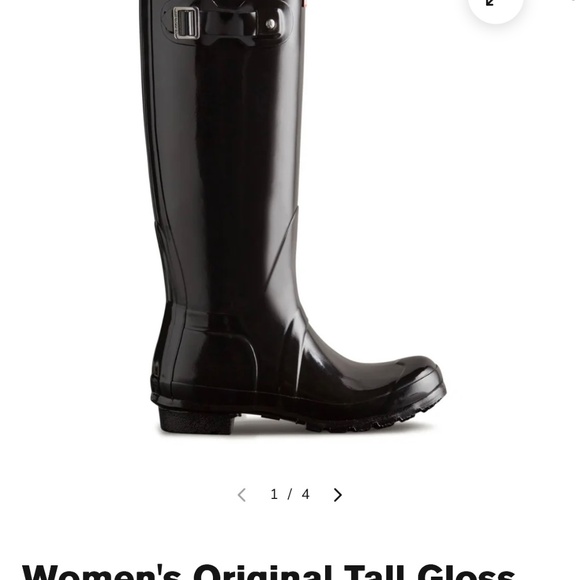 Hunter Original Tall Gloss Rain Boots & Cable Boot Socks - Picture 4 of 8